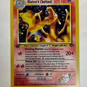 1st edition Blaine’s Charizard “DISPLAY,FUN ART CARD”